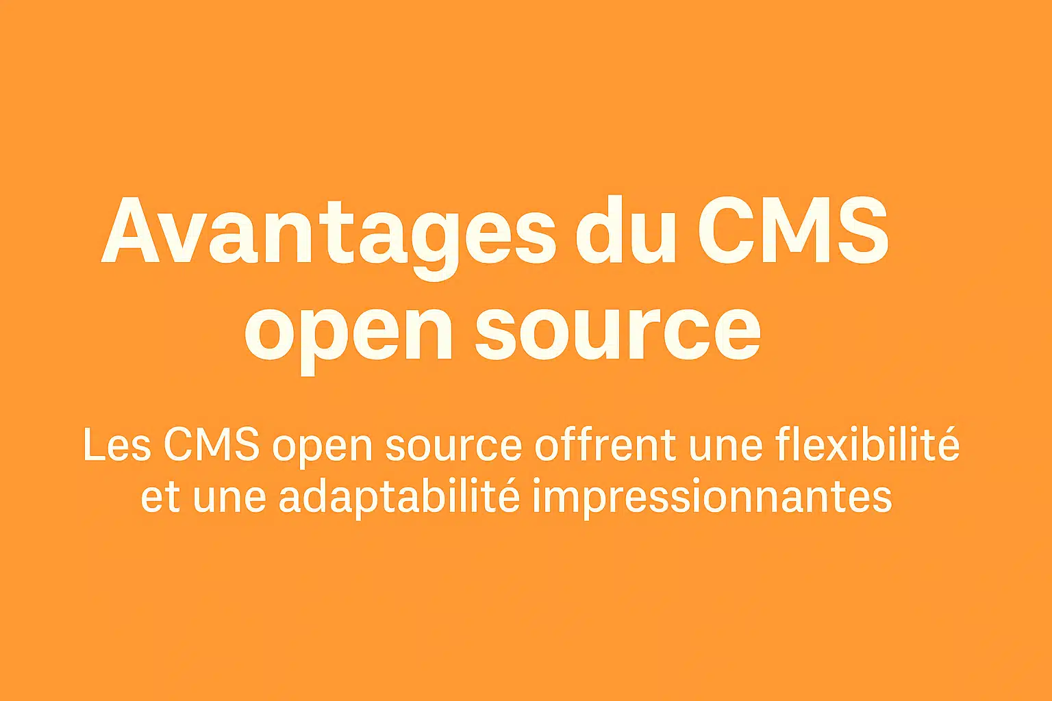 Illustration orange mandarine sur les avantages du CMS open source : flexibilité et adaptabilité